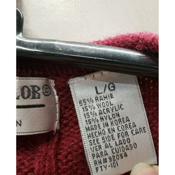 Carolyn Taylor Burgundy Fair Isle Sweater Vest, Large, Wool Blend, Made In Korea - Picture 3 of 5